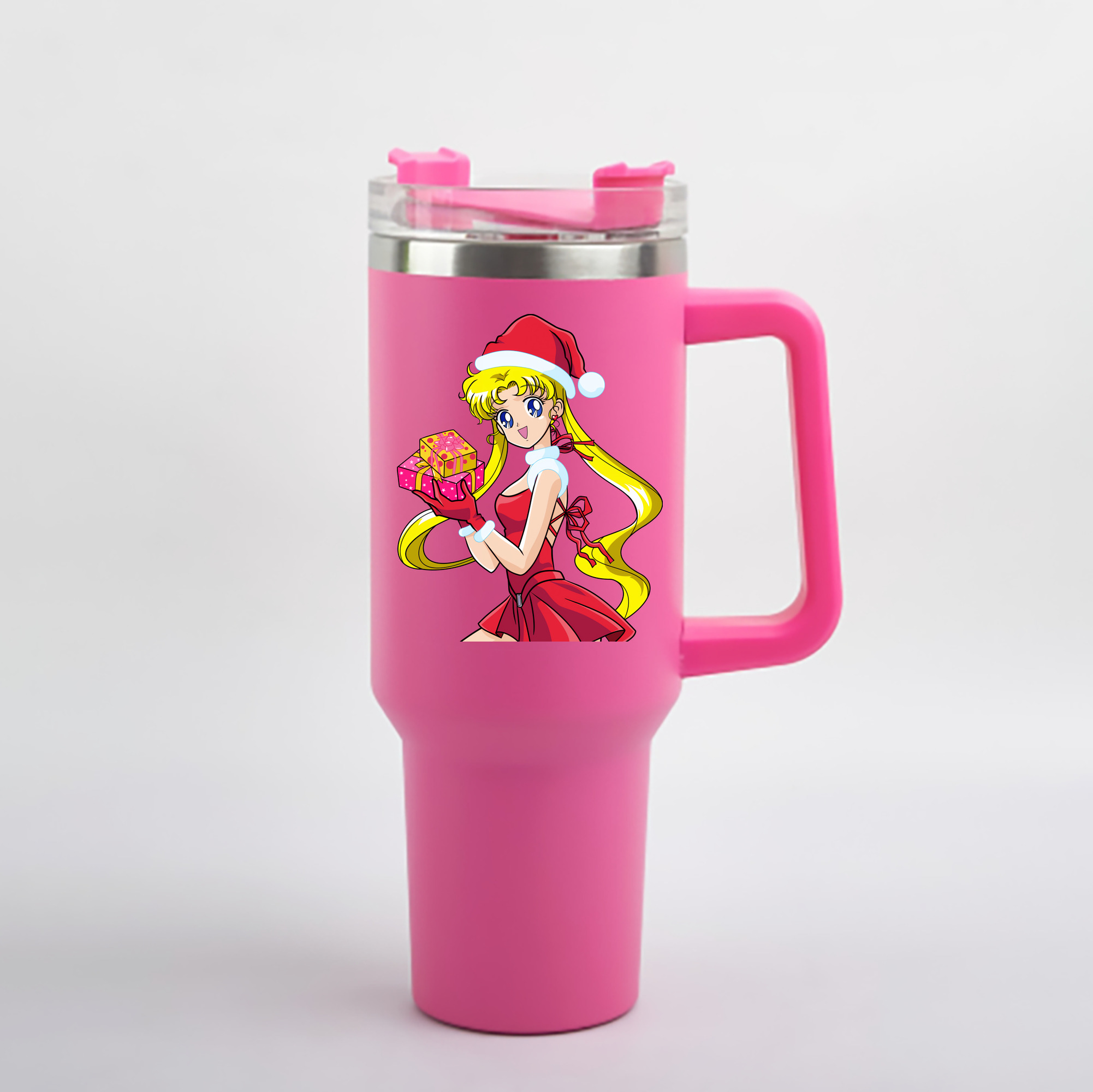 （画像用） 美少女戦士セーラームーン 月野 うさぎ つきの うさぎ Sailor Moon Tsukino Usagi 1200mL車用タンブラー - クリスタルステッカー（プラスチックストロー付き）